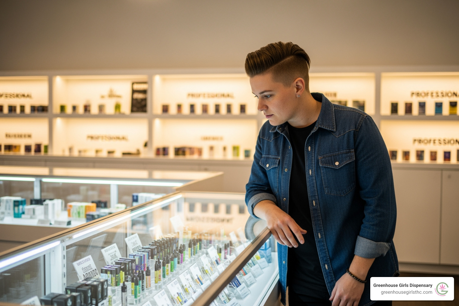 person looking at a selection of vape carts in a dispensary setting - carts vape person looking at a selection of vape carts in a dispensary setting - carts vape