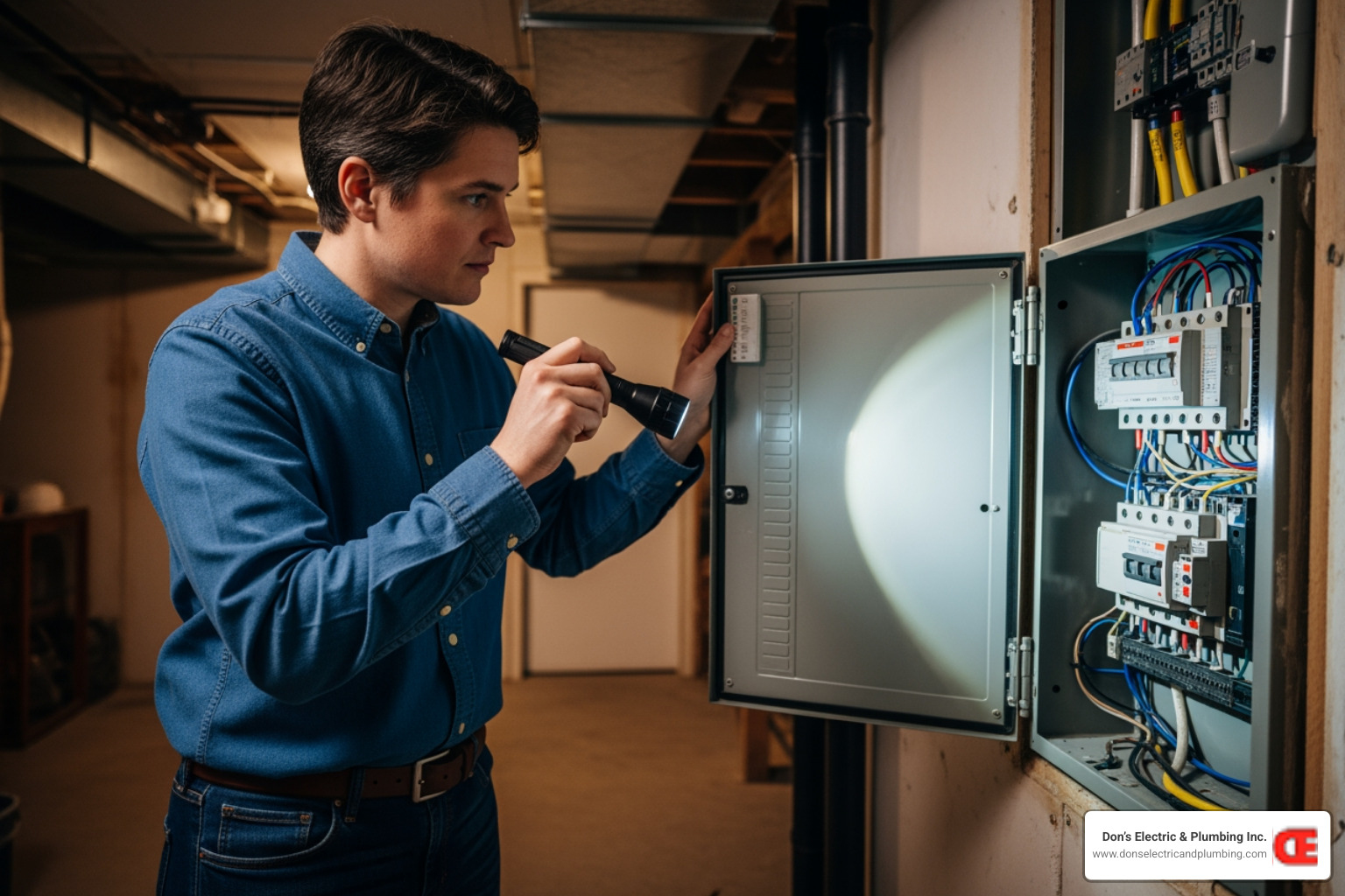 homeowner safely looking at circuit panel - circuit breaker repair canajoharie homeowner safely looking at circuit panel - circuit breaker repair canajoharie