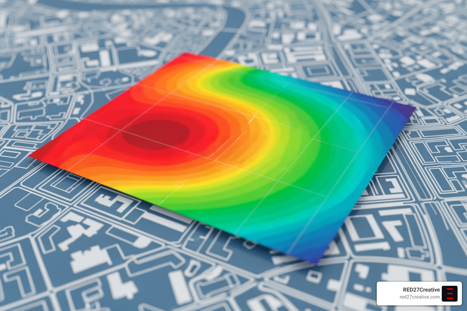Heatmap of local search rankings for a business across geographic zones. - Google Business Profile (GBP) Management Heatmap of local search rankings for a business across geographic zones. - Google Business Profile (GBP) Management