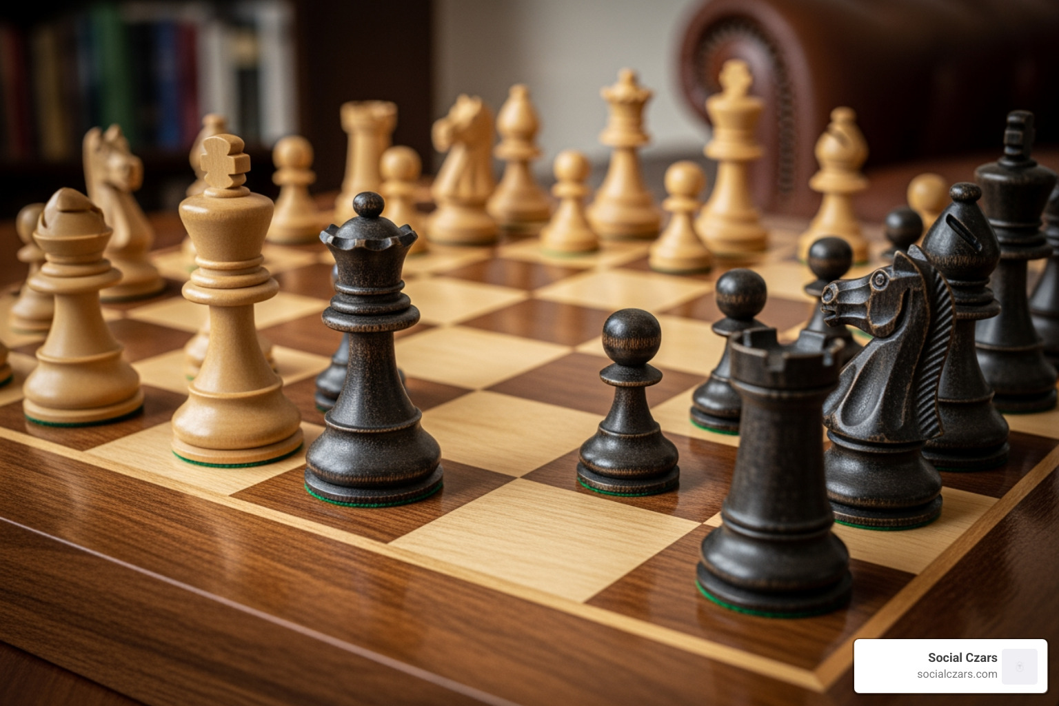 chessboard with pieces labeled "Content," "Reviews," and "Backlinks." - seo reputation management