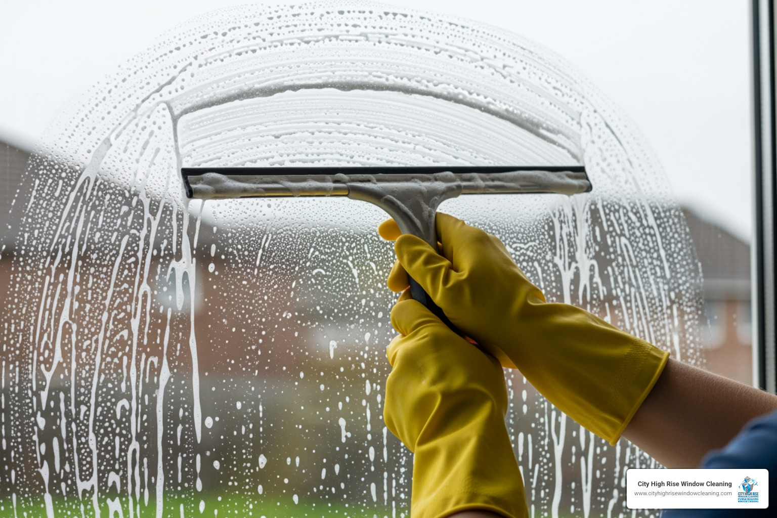 demonstrating the correct angle and overlapping strokes of a squeegee on a window pane - best way to clean outside house windows demonstrating the correct angle and overlapping strokes of a squeegee on a window pane - best way to clean outside house windows