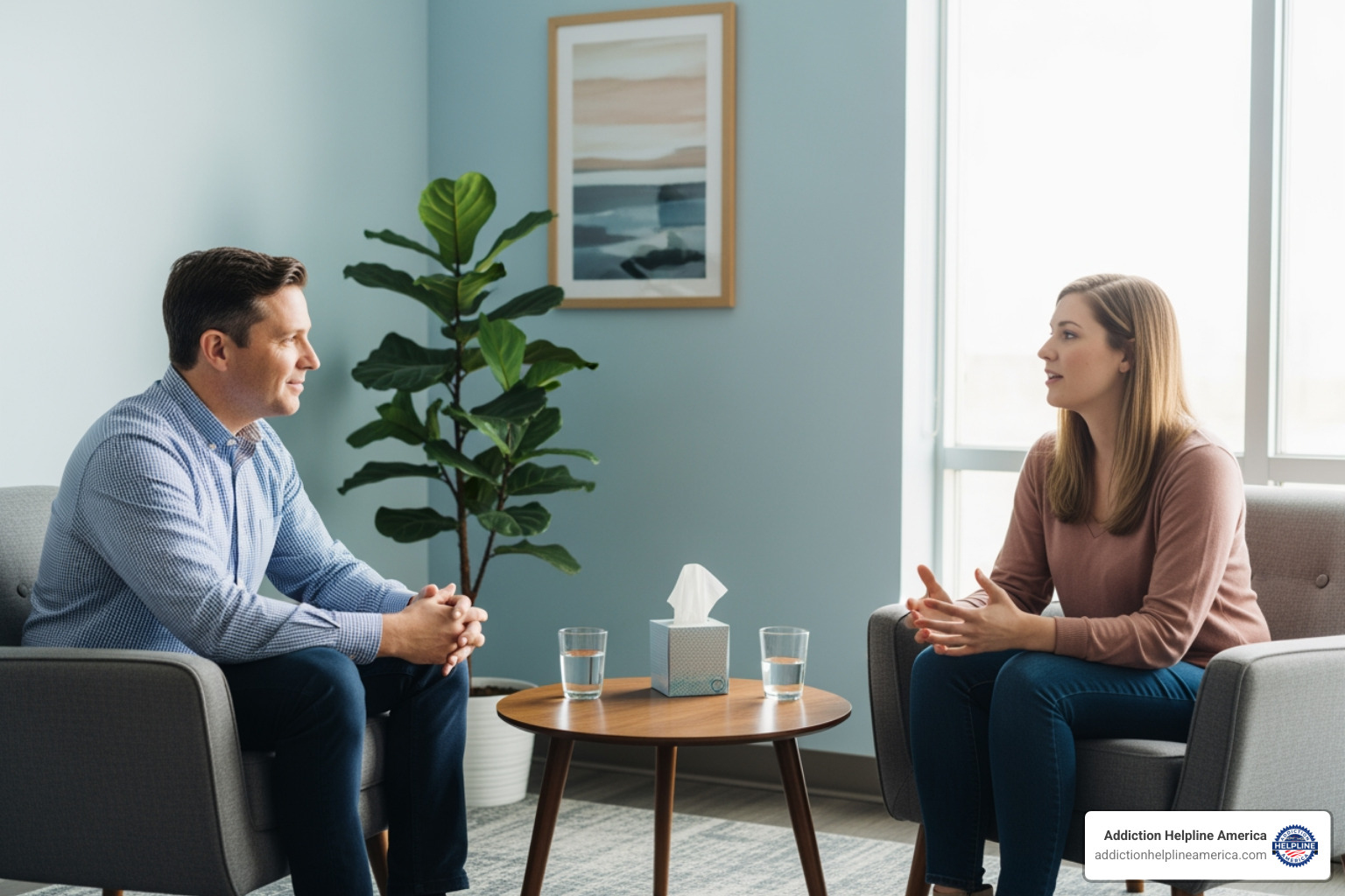 A supportive one-on-one counseling session - Recovery programs Michigan A supportive one-on-one counseling session - Recovery programs Michigan