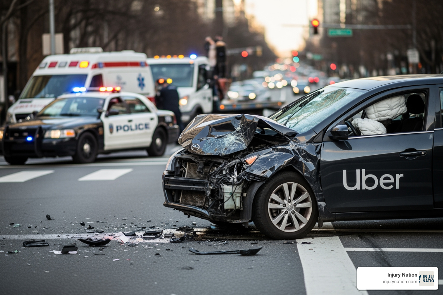 magnifying glass over an insurance policy document - uber and accidents