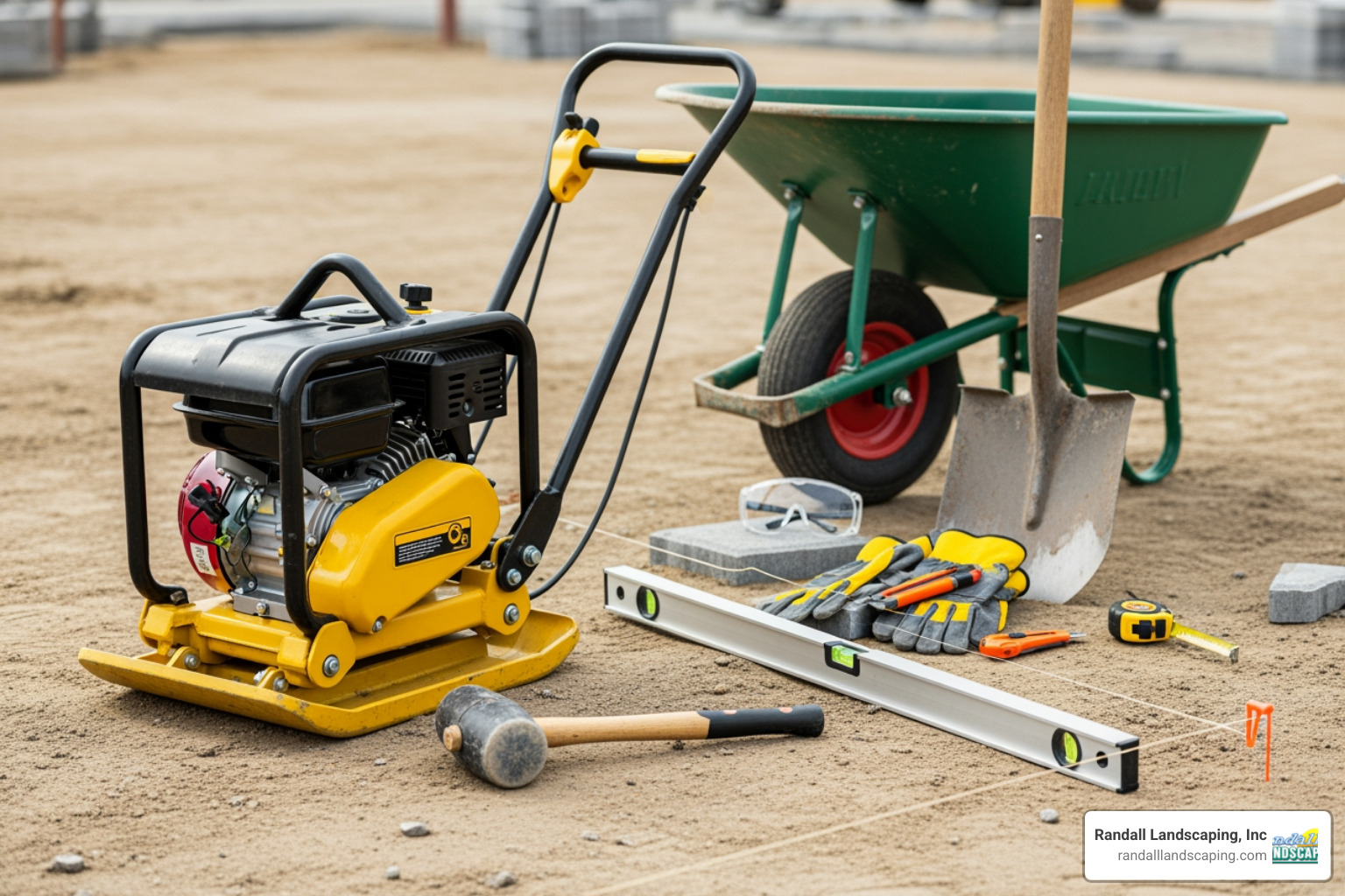 tools for paver installation - walkway paver installation