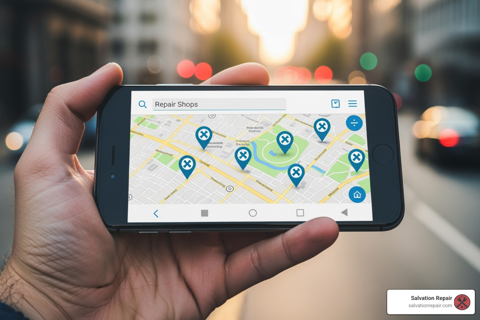 phone with map showing repair shops - fix my phone near me phone with map showing repair shops - fix my phone near me