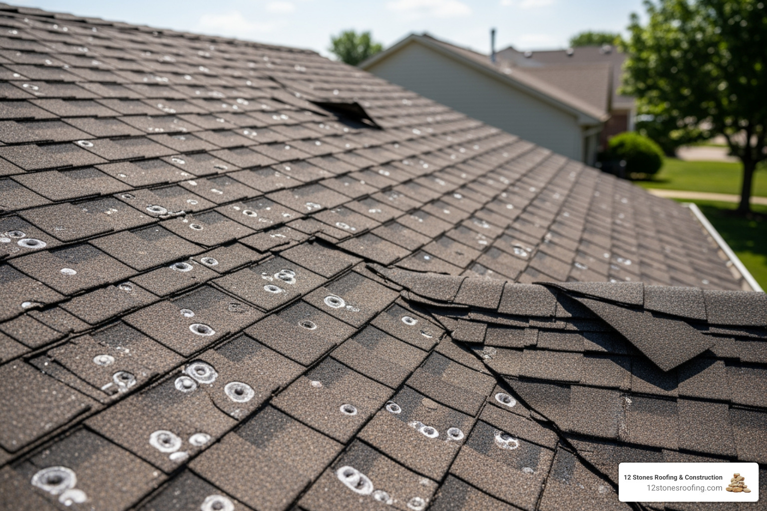 Pasadena roof with visible hail and sun damage - roofing contractors pasadena tx Pasadena roof with visible hail and sun damage - roofing contractors pasadena tx