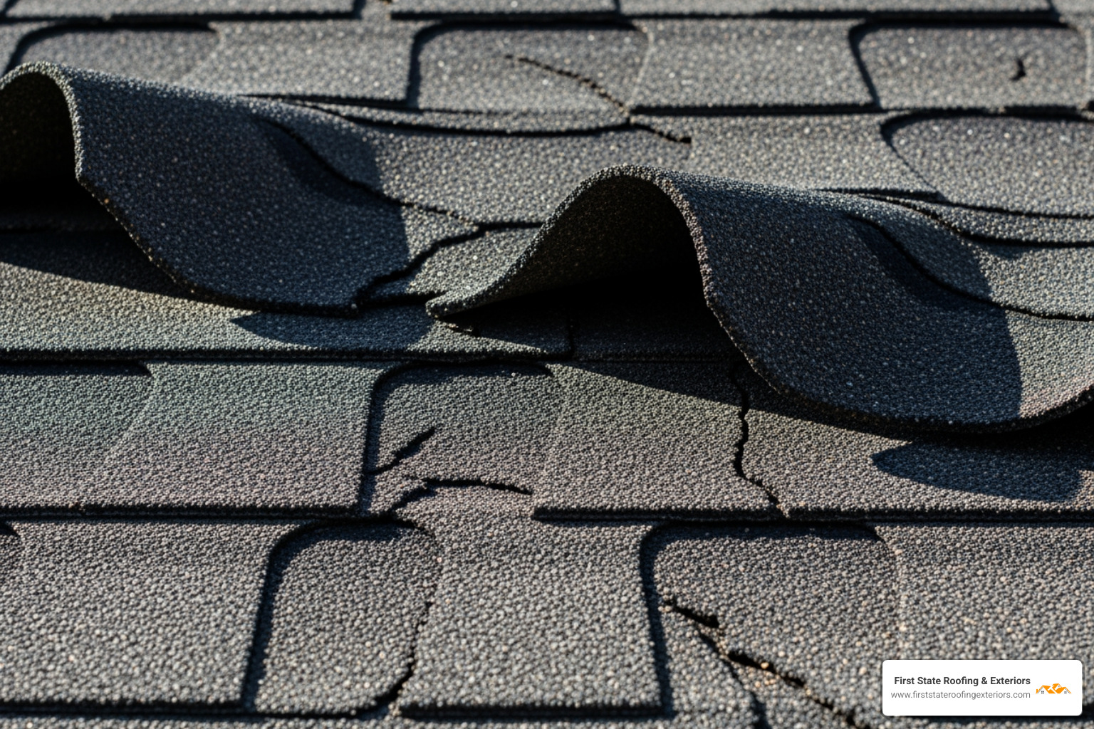 curling and cracked asphalt shingles - Asphalt roof replacement