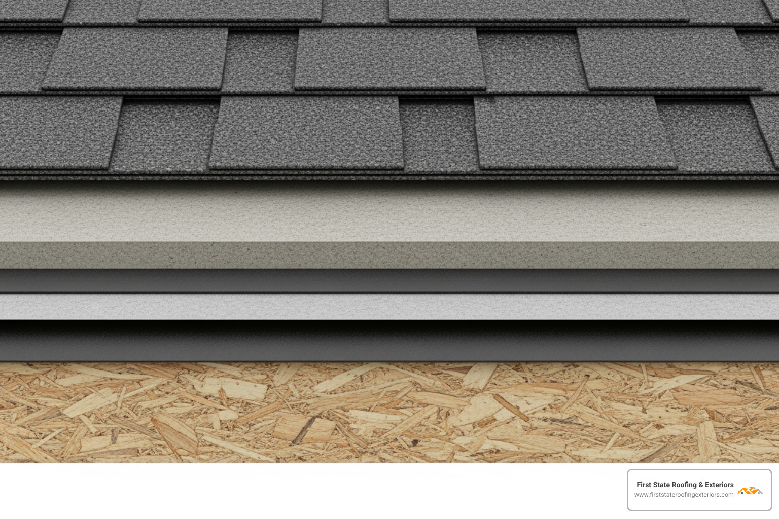 layers of a complete roofing system - Asphalt roof replacement