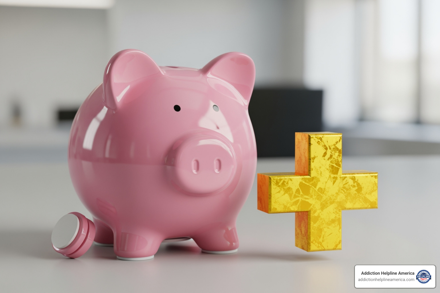 Piggy bank with a plus sign - Rehab centers Wyoming