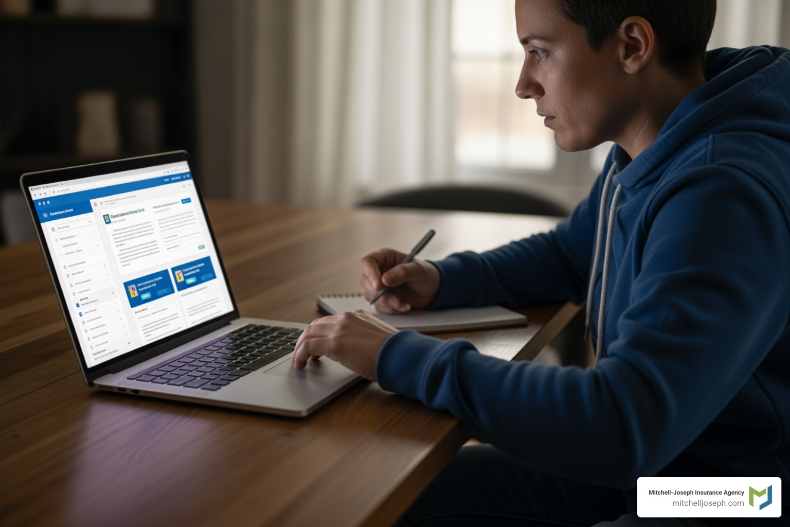 person comparing insurance quotes on a laptop - Renters Insurance Cost