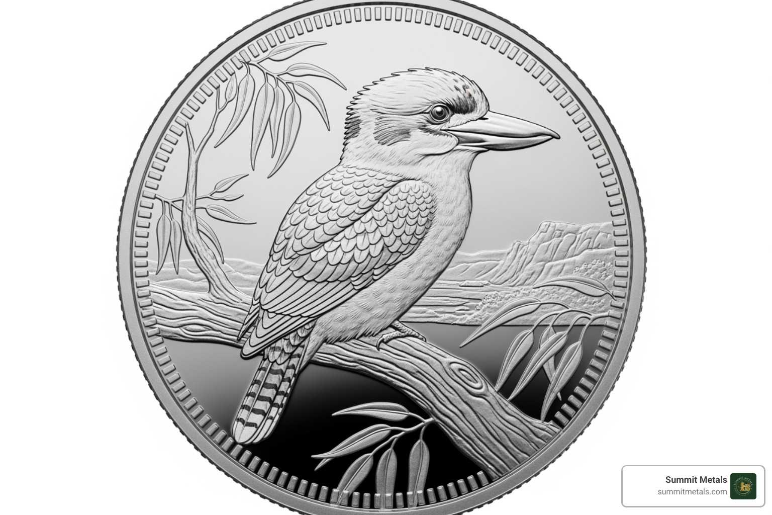 Reverse design of a Kookaburra coin - 2026 1oz silver kookaburra