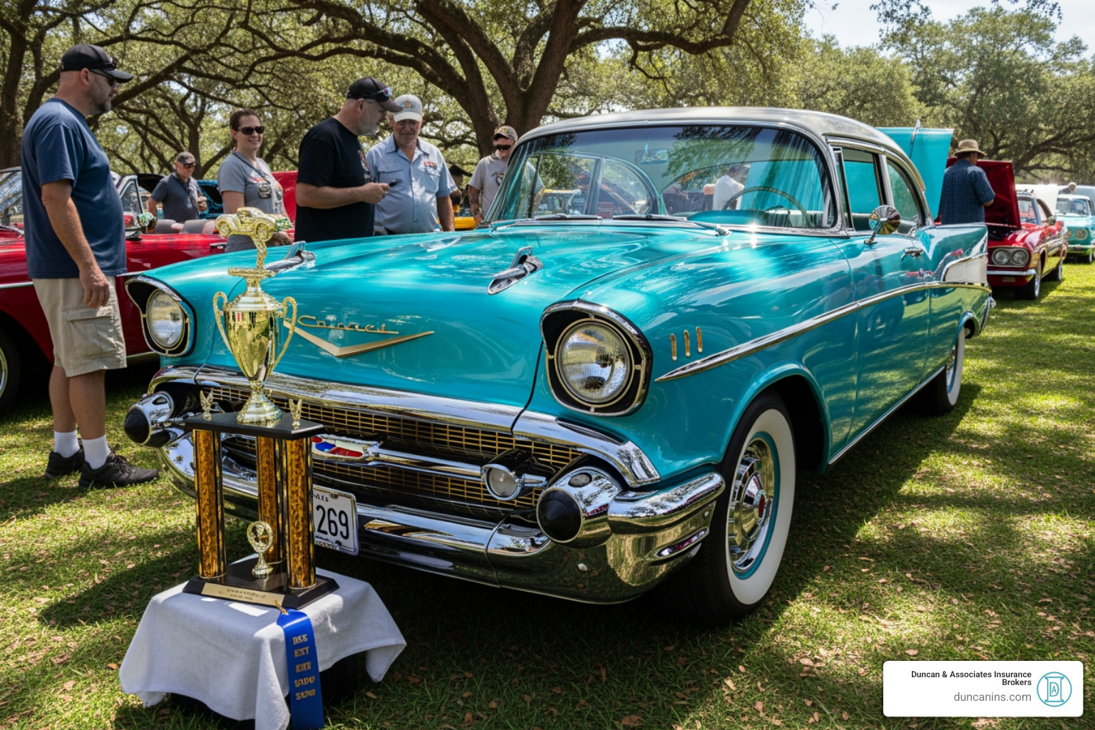 Classic car at a car show with a trophy - Classic car insurance WA