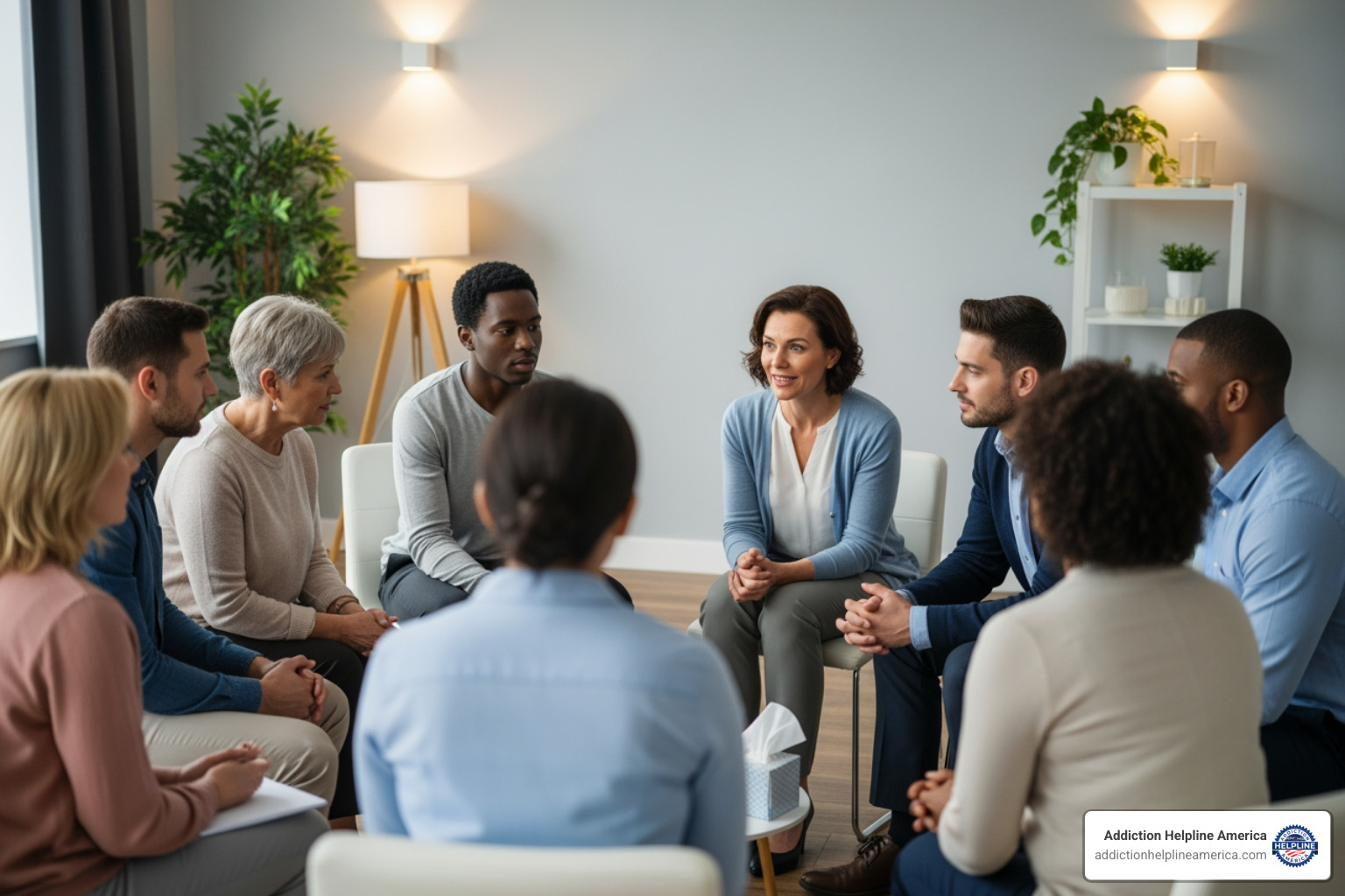 diverse group therapy session - Find alcohol treatment