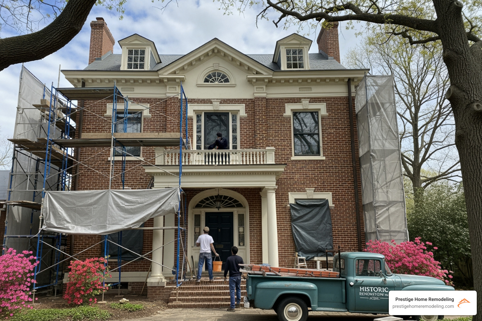 Collage of Maryland historic architectural styles - Historic home renovation Maryland
