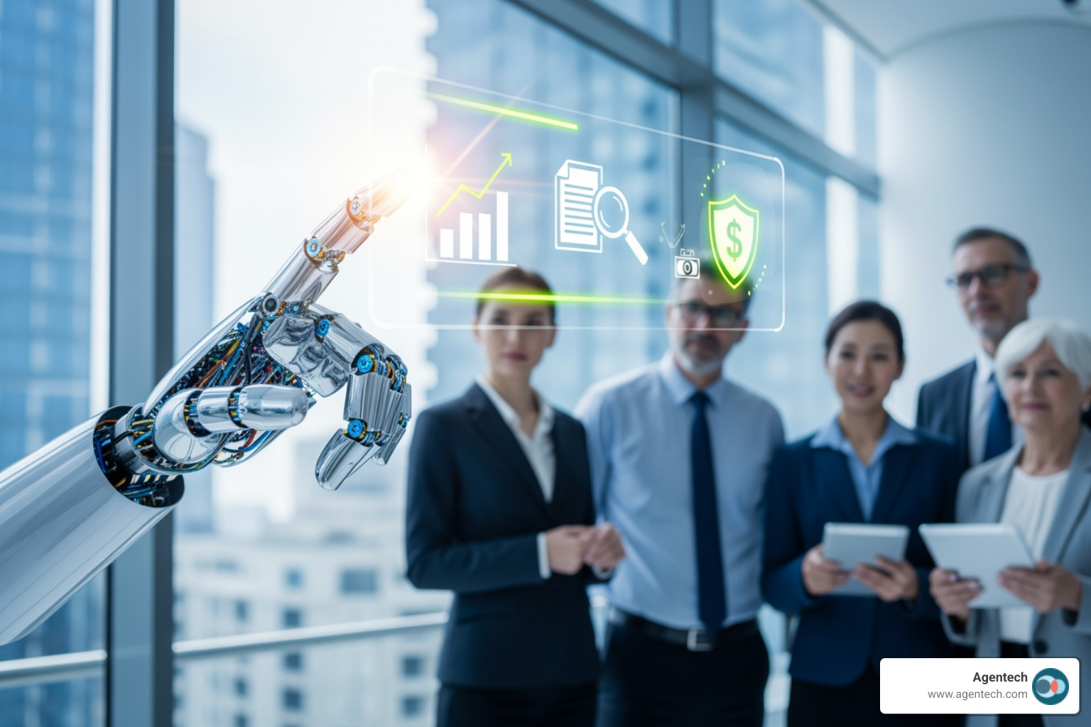 flowchart showing multiple P&C insurance workflows being streamlined by a central AI engine - Insurance automation tools