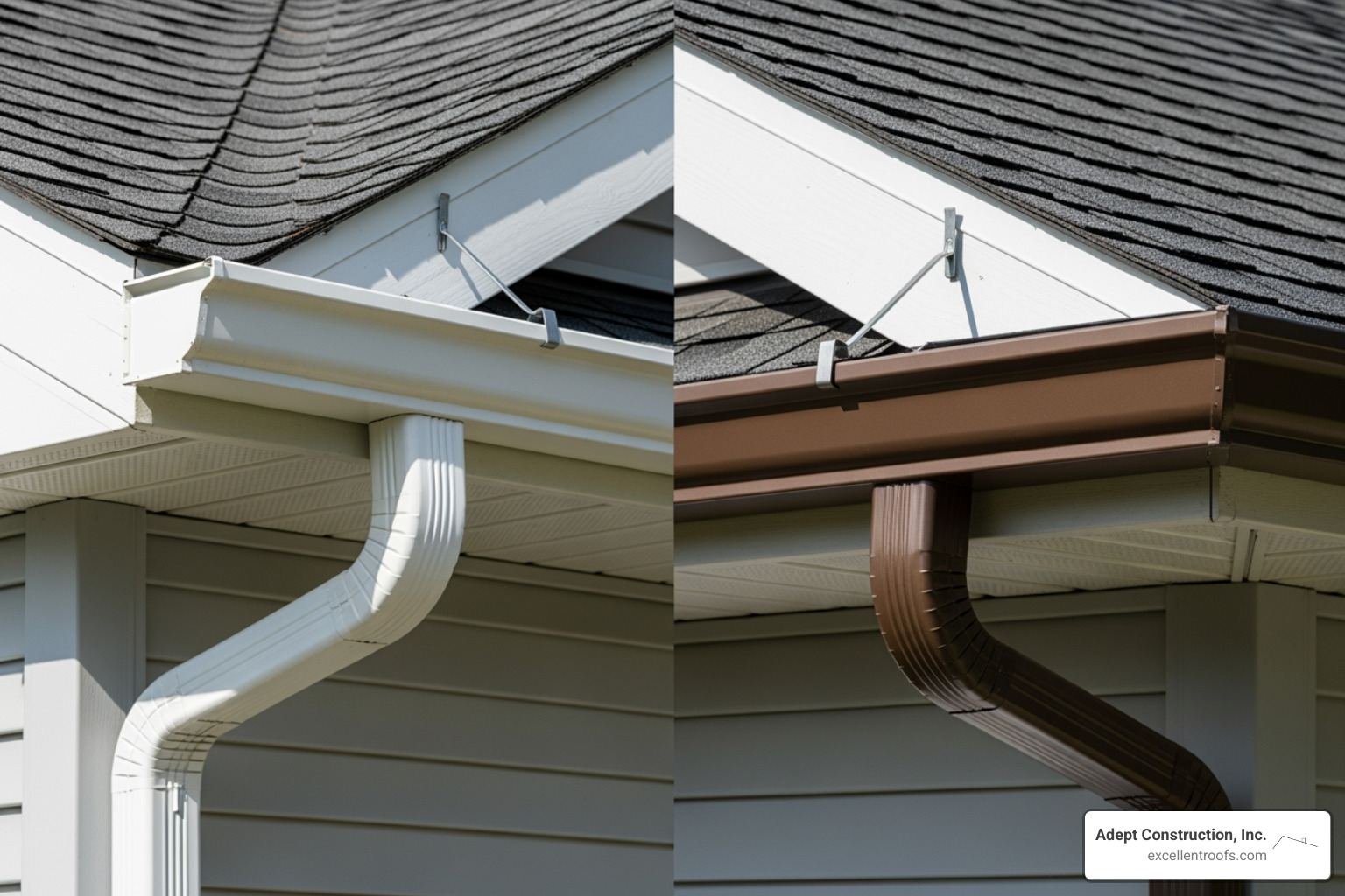 different gutter styles like K-style and half-round - Aluminum gutter cost