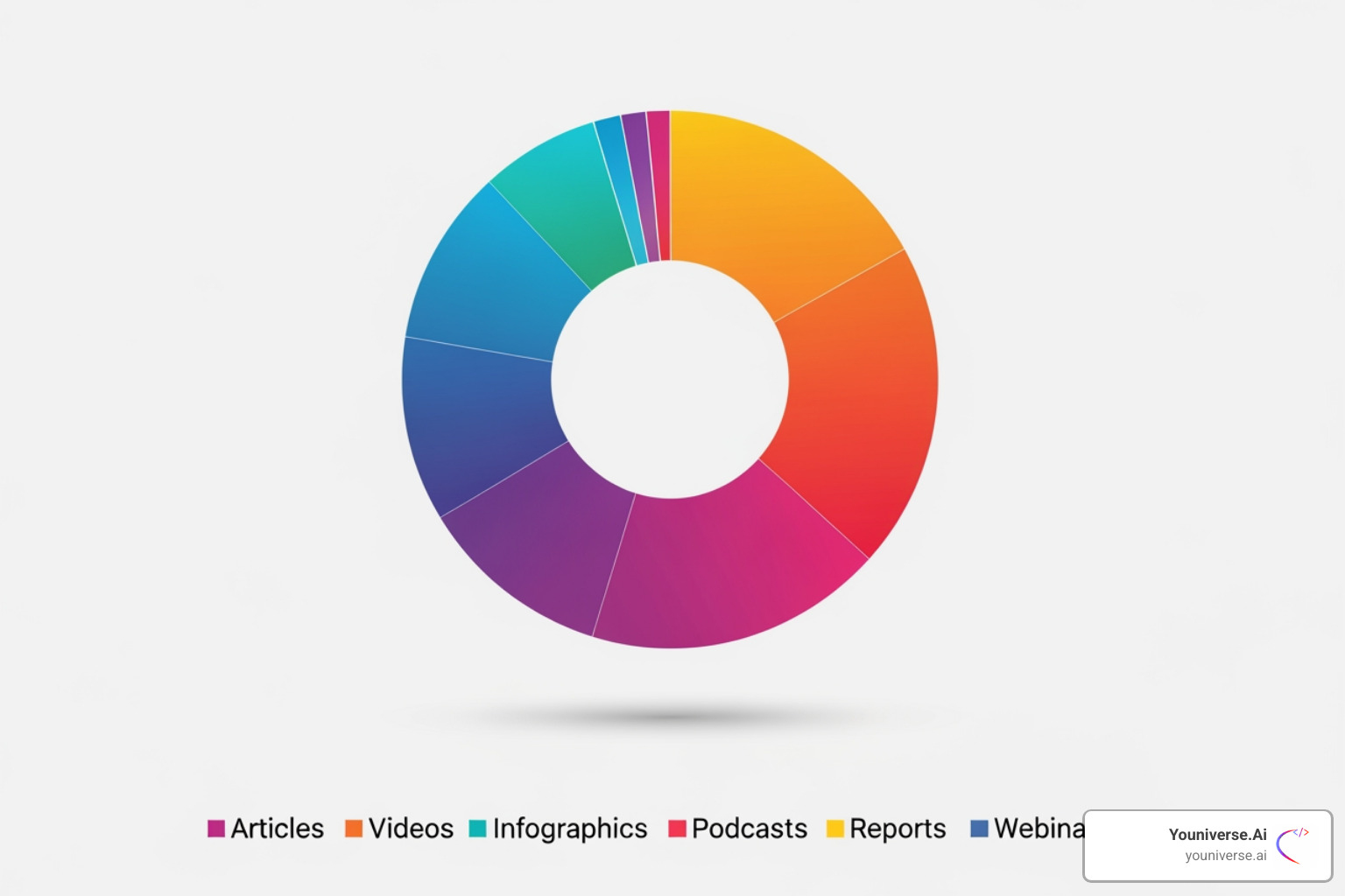 Pie chart showing impact of different content types on AI citations - AI search ranking factors Pie chart showing impact of different content types on AI citations - AI search ranking factors