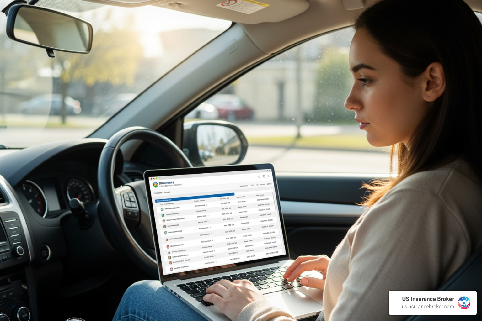 young driver comparing insurance quotes on a laptop - cheapest insurance in florida for young drivers