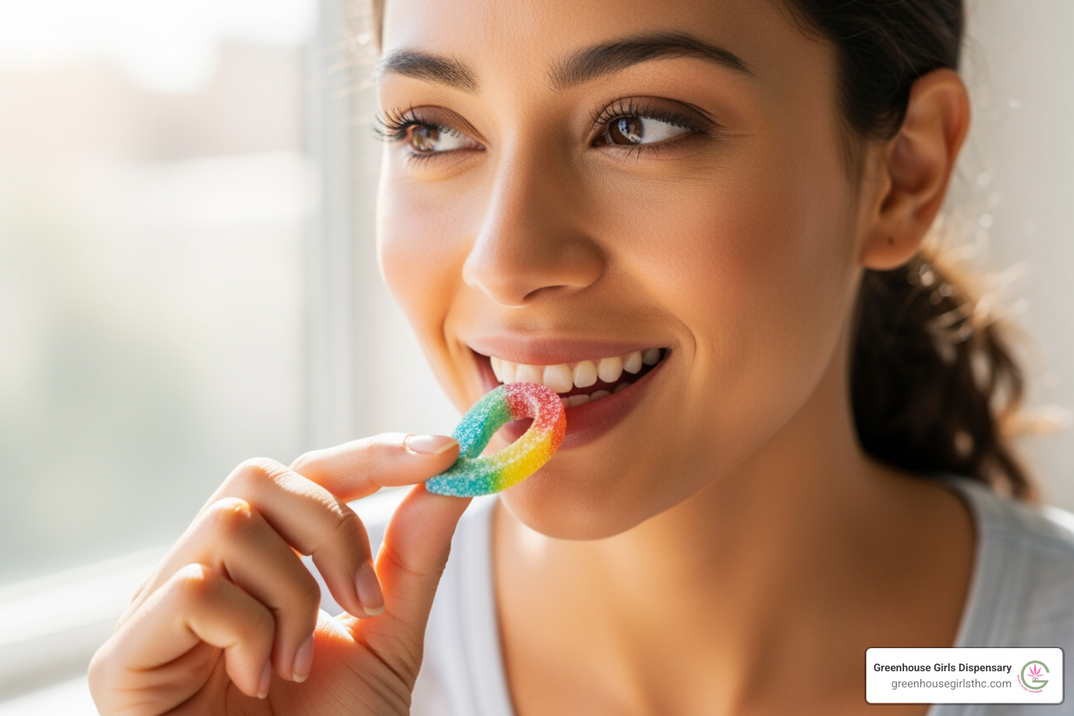 Happy customer enjoying gummies - best thc gummies