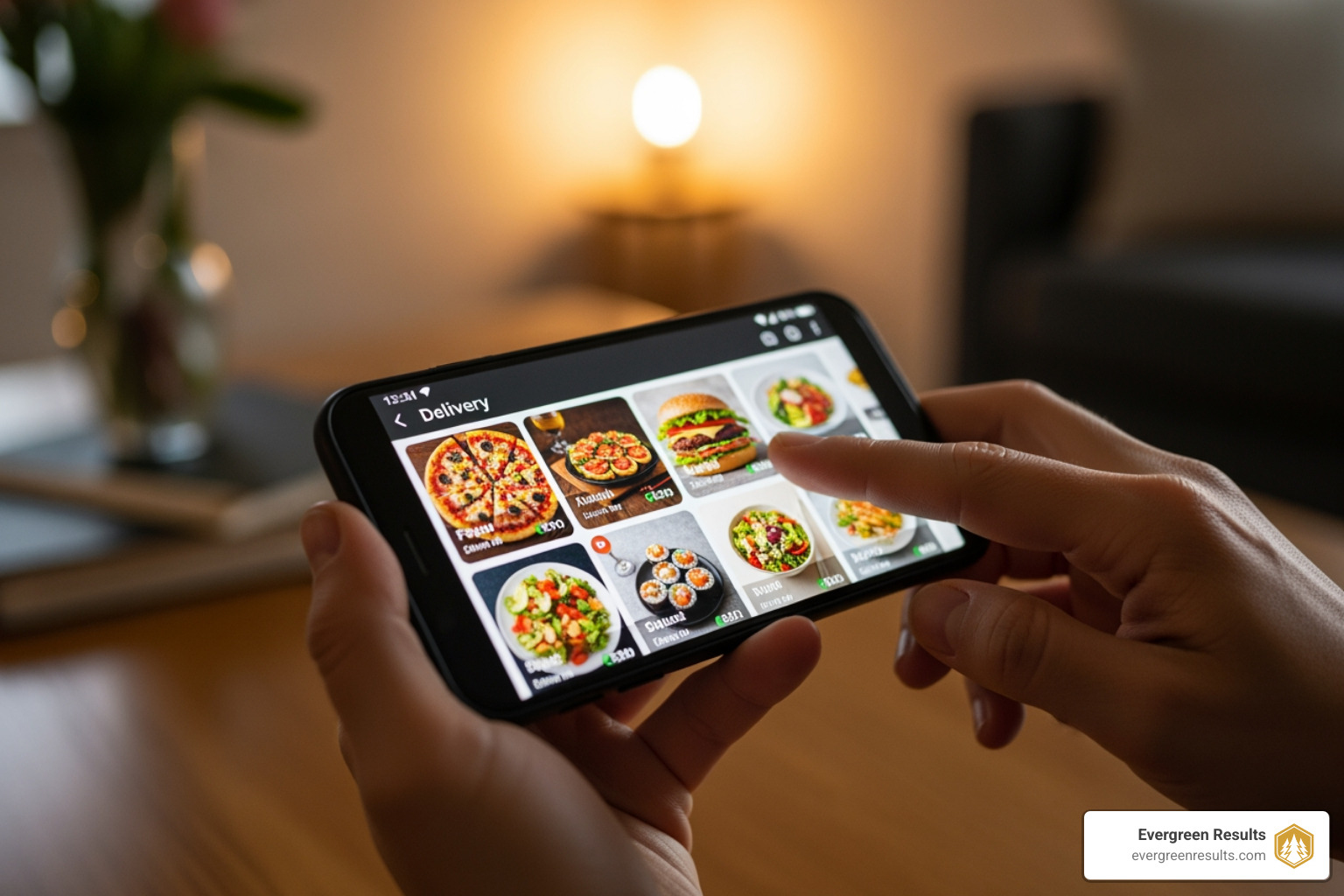 customer using a food delivery app - marketing for food brands