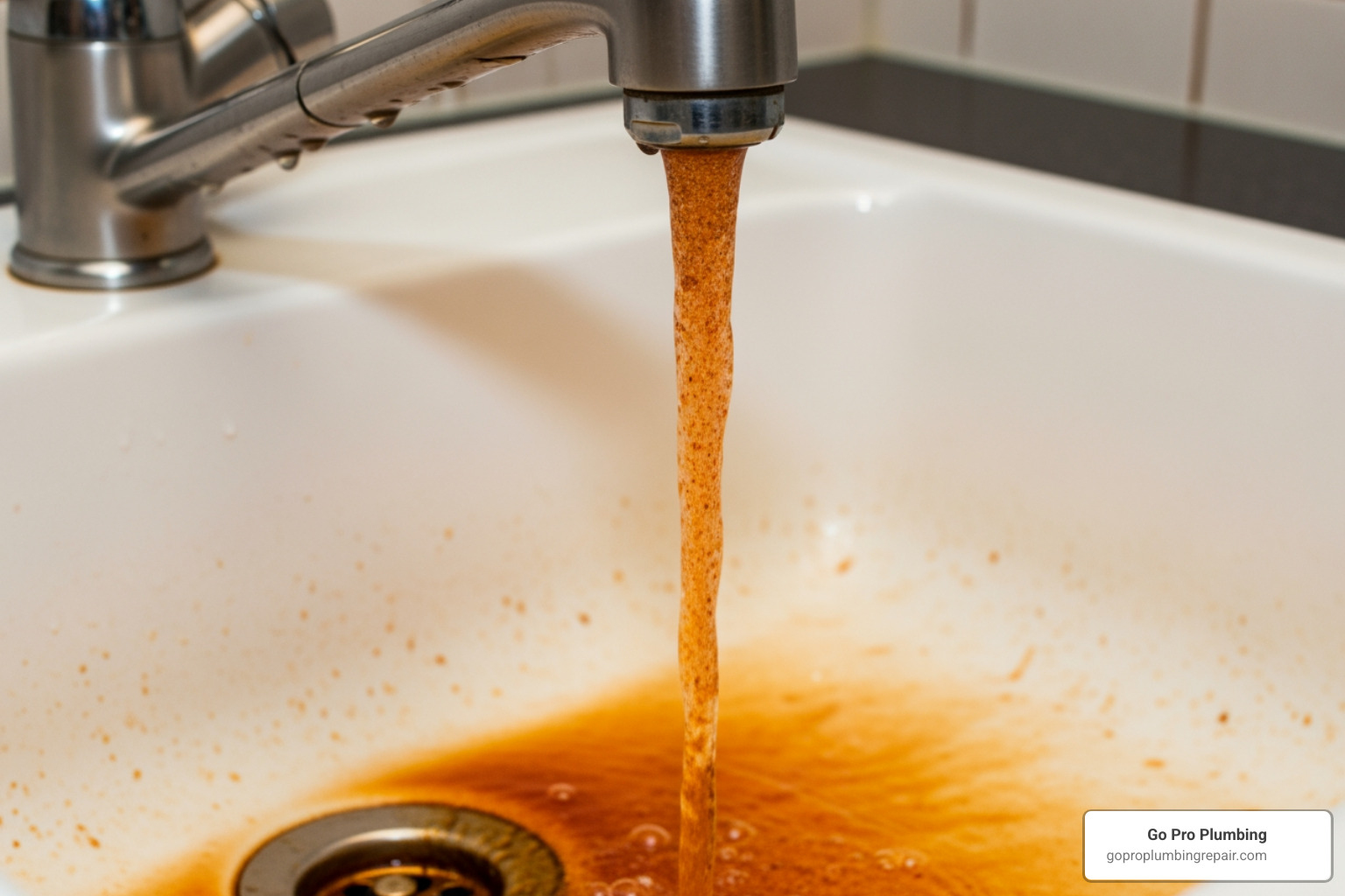 rusty, discolored water coming from a faucet - whole house repipe