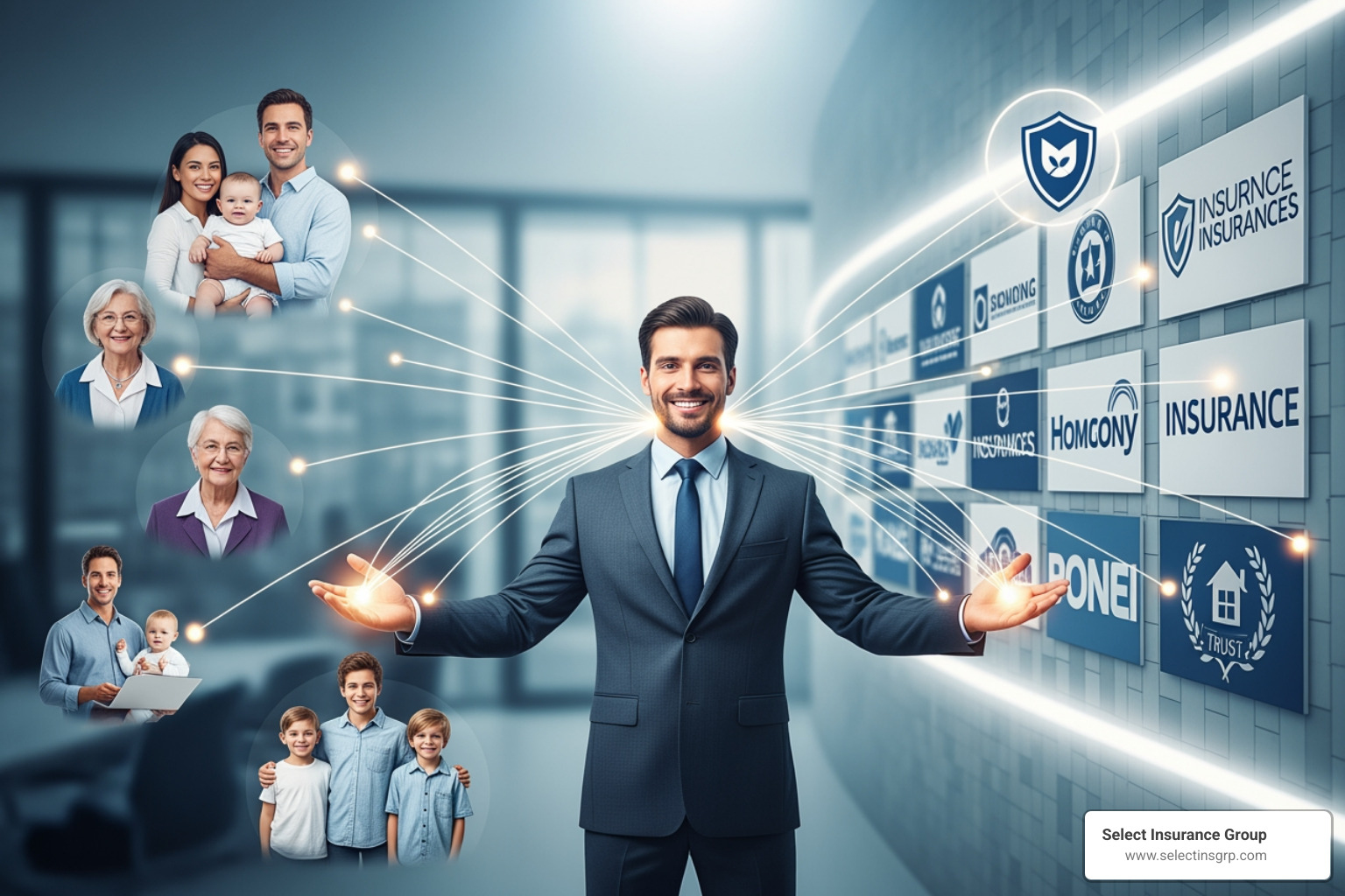 Flowchart showing how agents connect to insurance carriers and clients - insurance agent