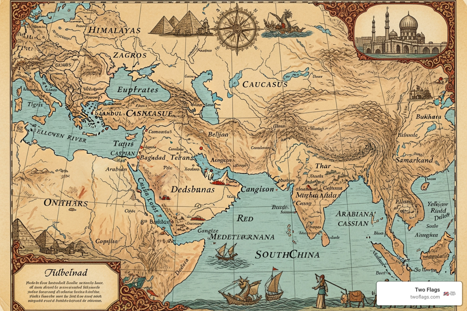 vintage-style map highlighting the Middle East and Asia - vodka for screwdrivers vintage-style map highlighting the Middle East and Asia - vodka for screwdrivers