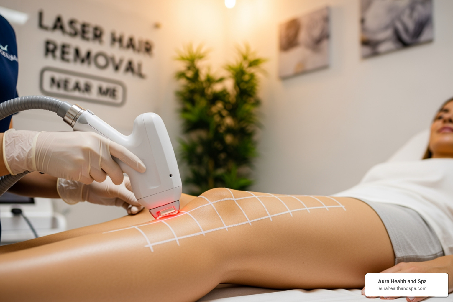 illustration of a laser beam targeting a hair follicle beneath the skin - hair removal laser near me