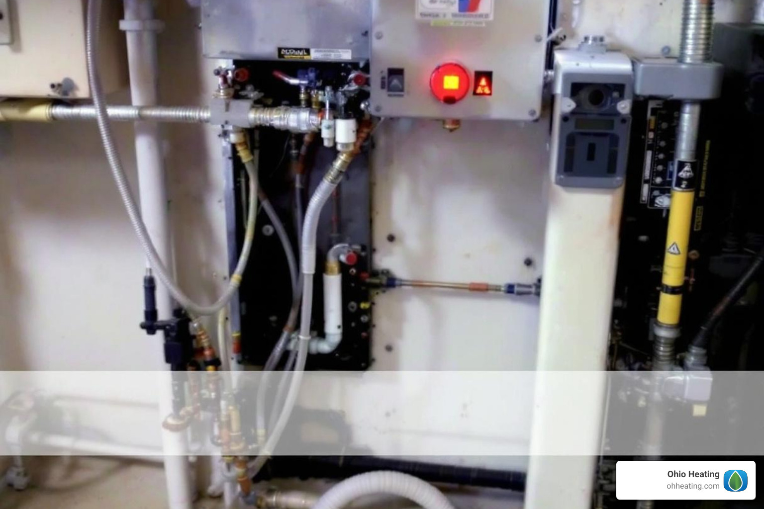 CO detector with a digital readout installed on a wall near a bedroom - Boiler carbon monoxide