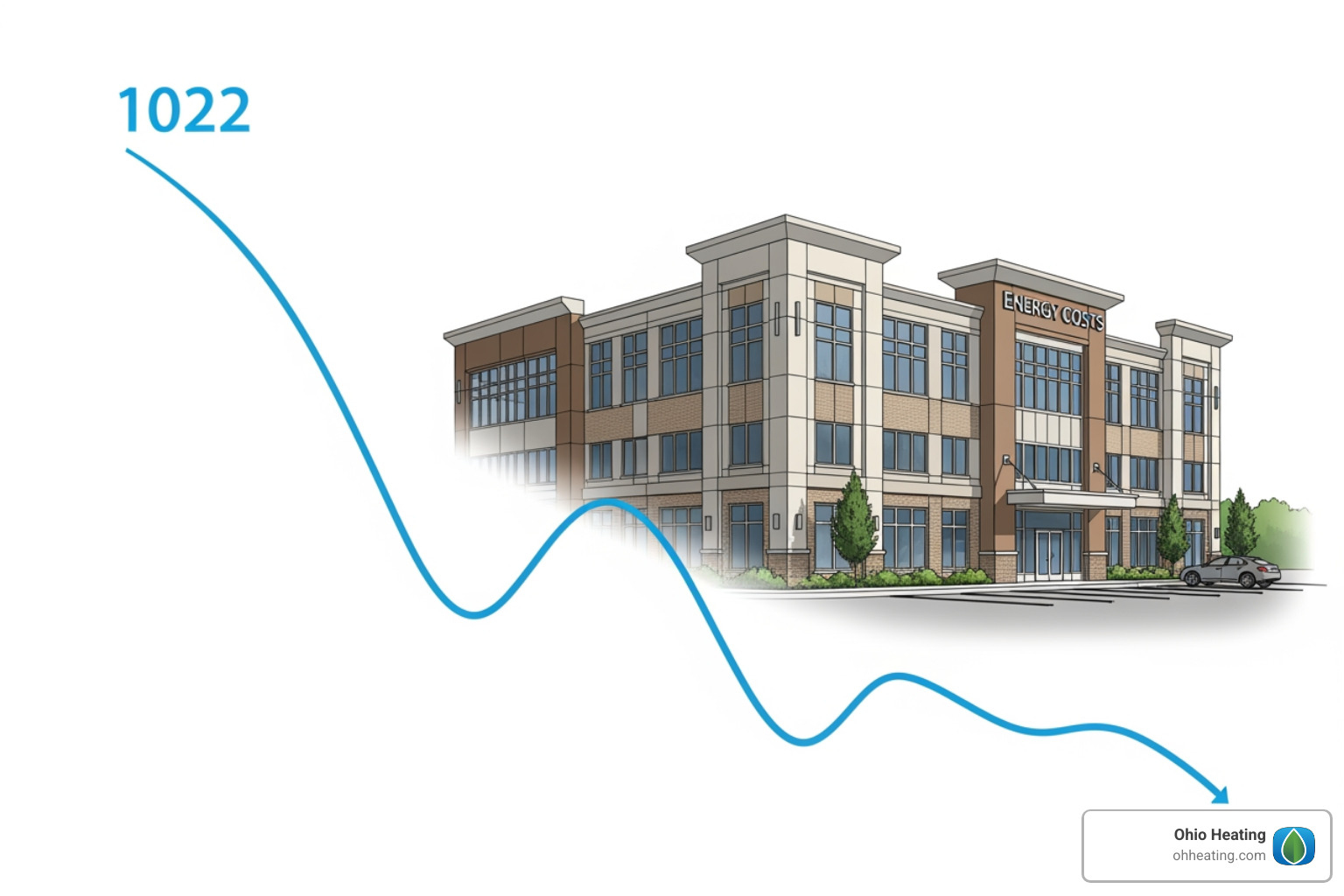 graph showing declining energy costs over time with a maintenance plan - commercial hvac maintenance program