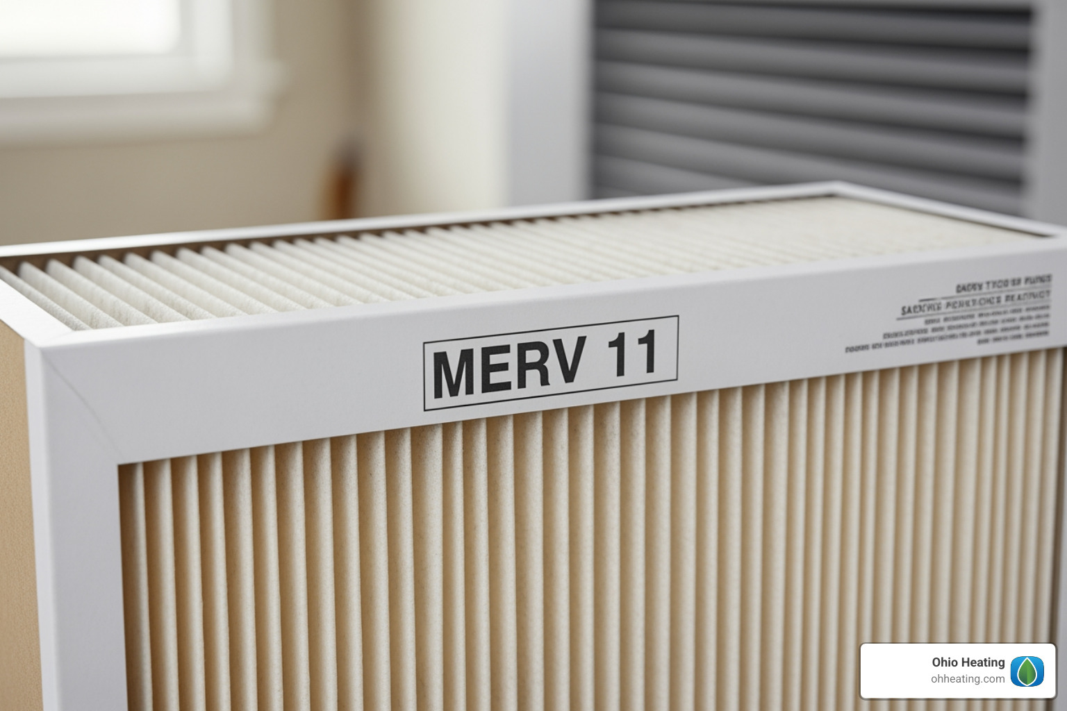 MERV rating label on an HVAC filter - HVAC filter replacement service MERV rating label on an HVAC filter - HVAC filter replacement service