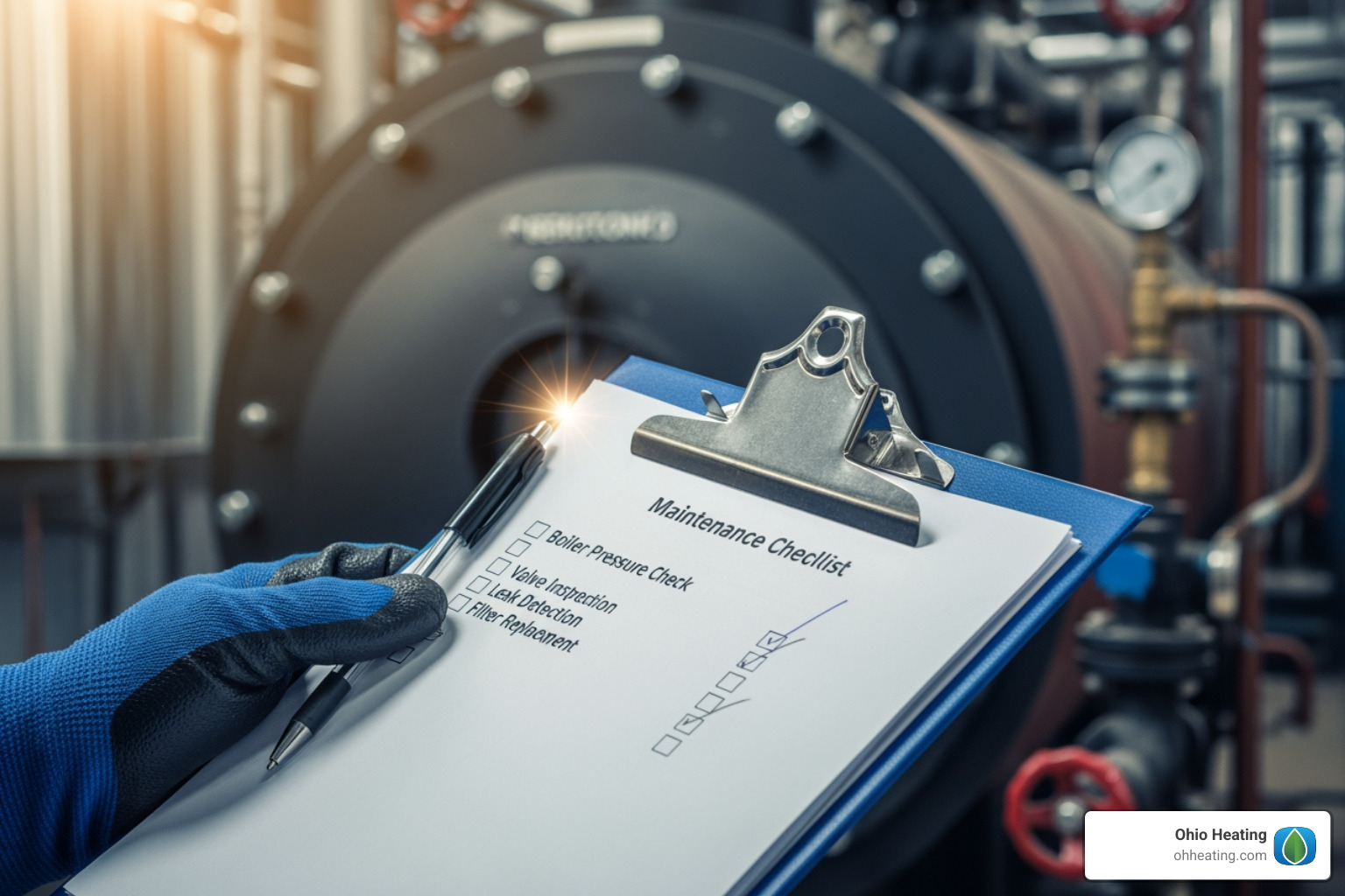 A technician's checklist during a maintenance visit - Home boiler service