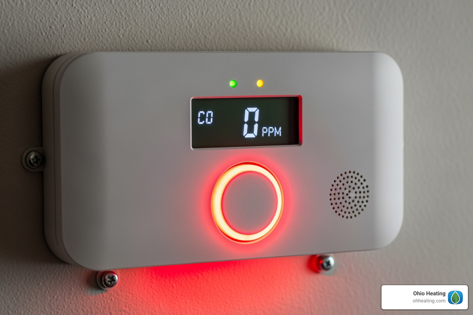 carbon monoxide detector with red warning light - Emergency boiler repair
