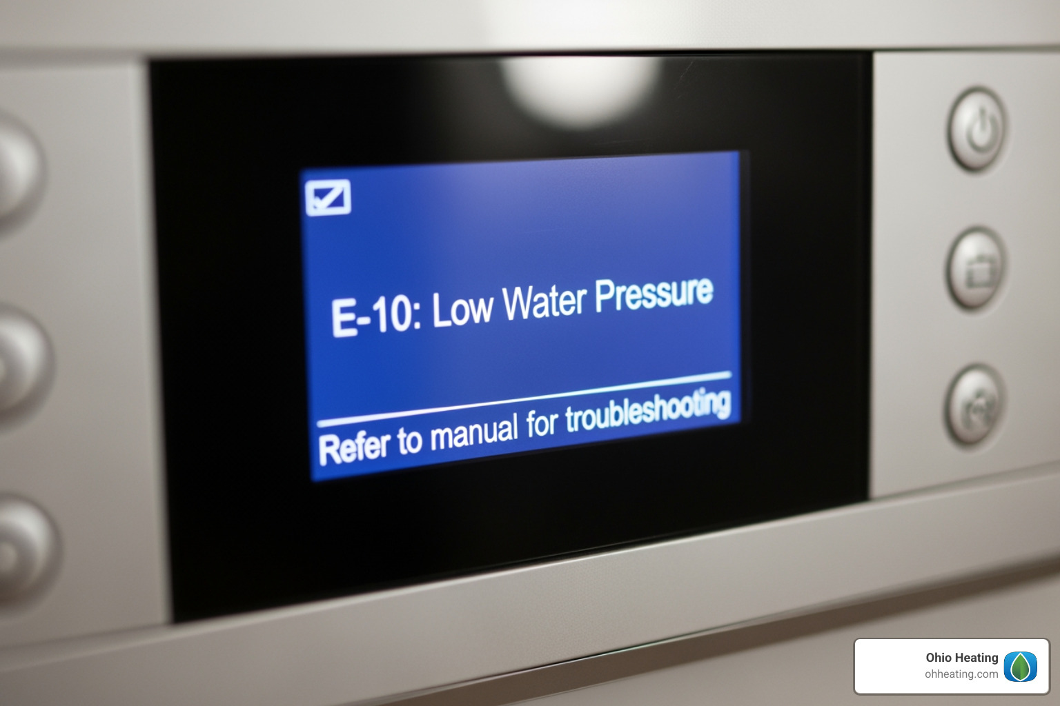 A modern boiler display showing a fault code - Boiler not heating A modern boiler display showing a fault code - Boiler not heating