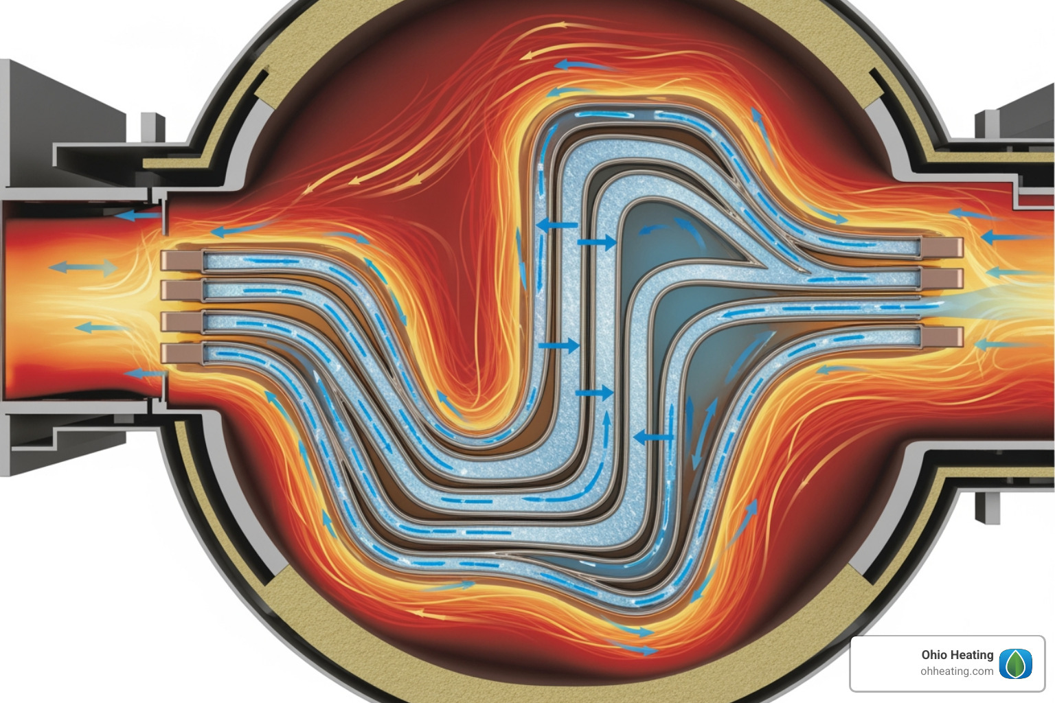 cross-section of boiler heat exchanger - Boiler heat exchanger