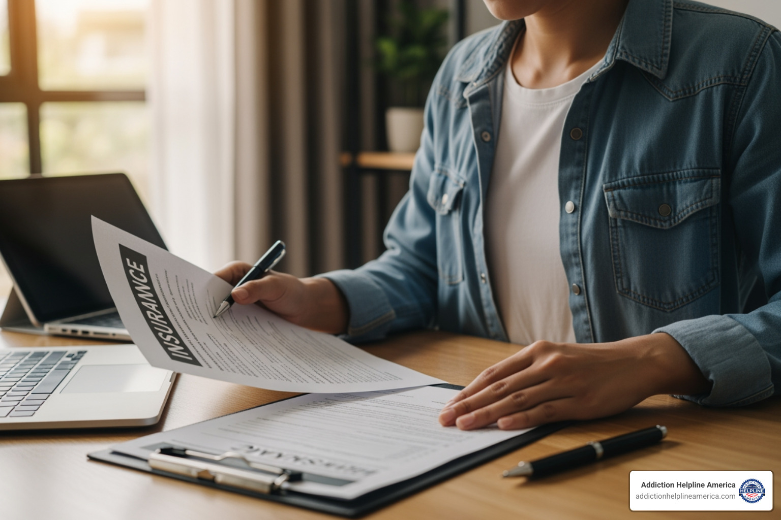 Person reviewing insurance documents - 60 day rehab near me Person reviewing insurance documents - 60 day rehab near me
