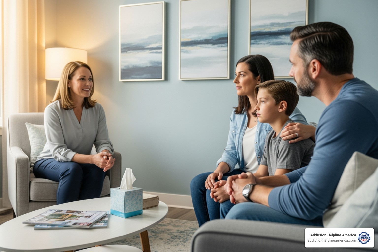 family therapy session - alcohol rehab inpatient residential program