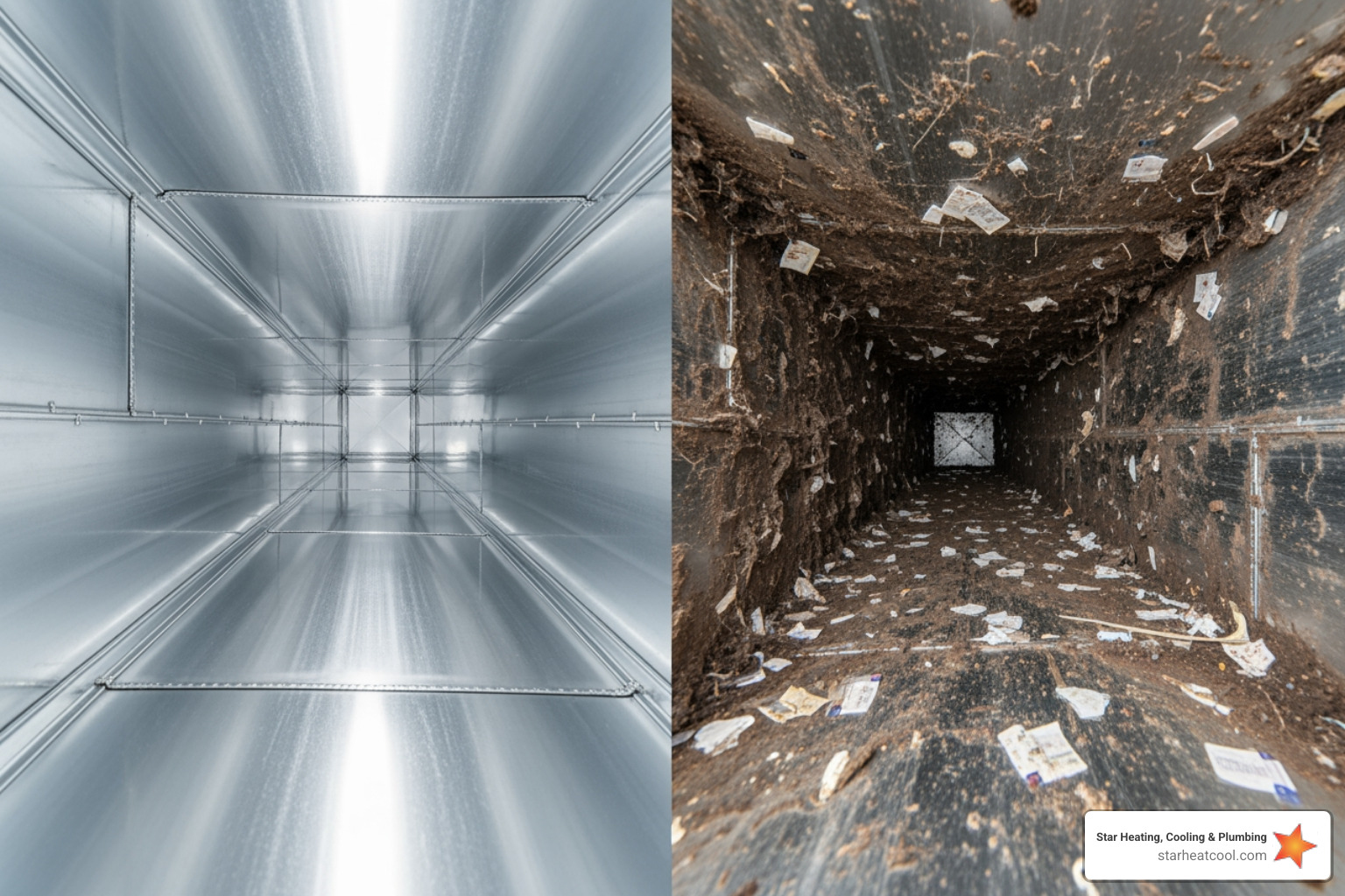 clean air duct versus a dirty one - heating company near me in anderson in clean air duct versus a dirty one - heating company near me in anderson in