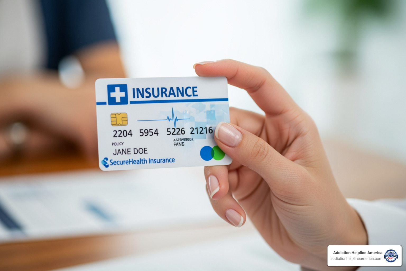 An insurance card with a person's hand holding it - drug rehab centers in spokane washington An insurance card with a person's hand holding it - drug rehab centers in spokane washington