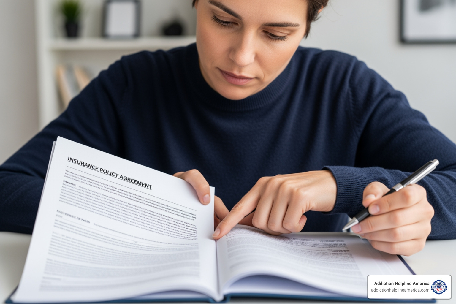 Person reviewing an insurance document - drug rehab centers in fort worth Person reviewing an insurance document - drug rehab centers in fort worth