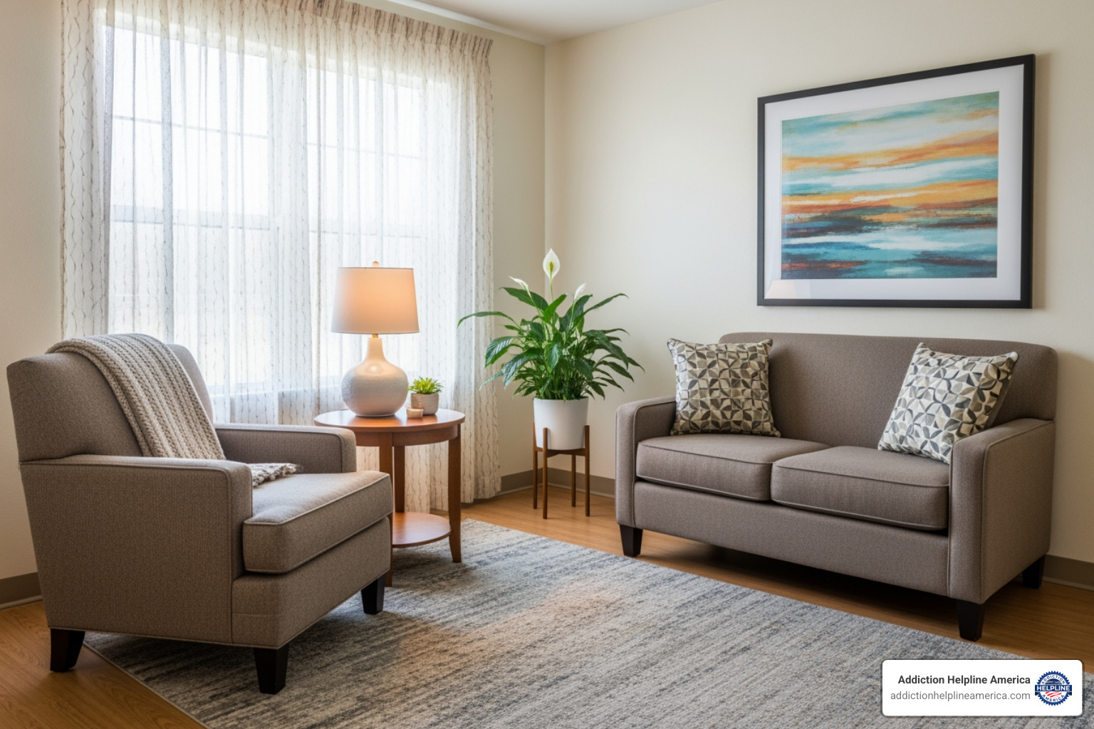 calm and private therapy room in a residential facility - residential treatment women