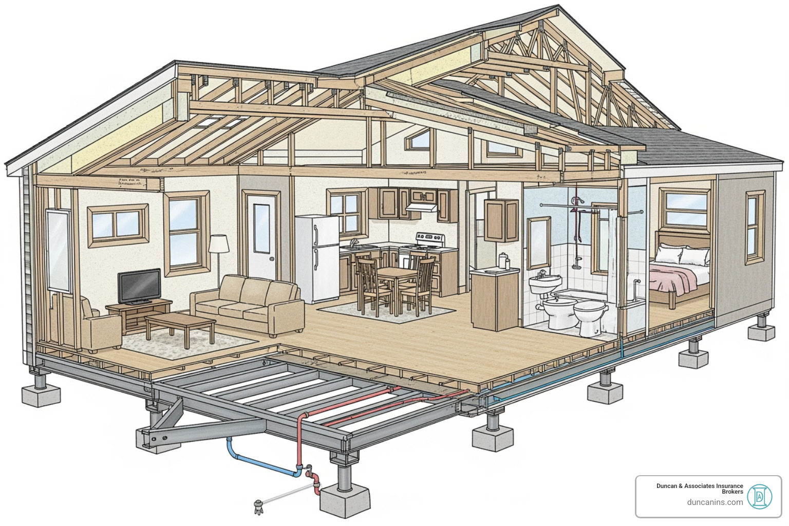 cutaway of a manufactured home showing the interior and structure - home owners insurance for manufactured home cutaway of a manufactured home showing the interior and structure - home owners insurance for manufactured home