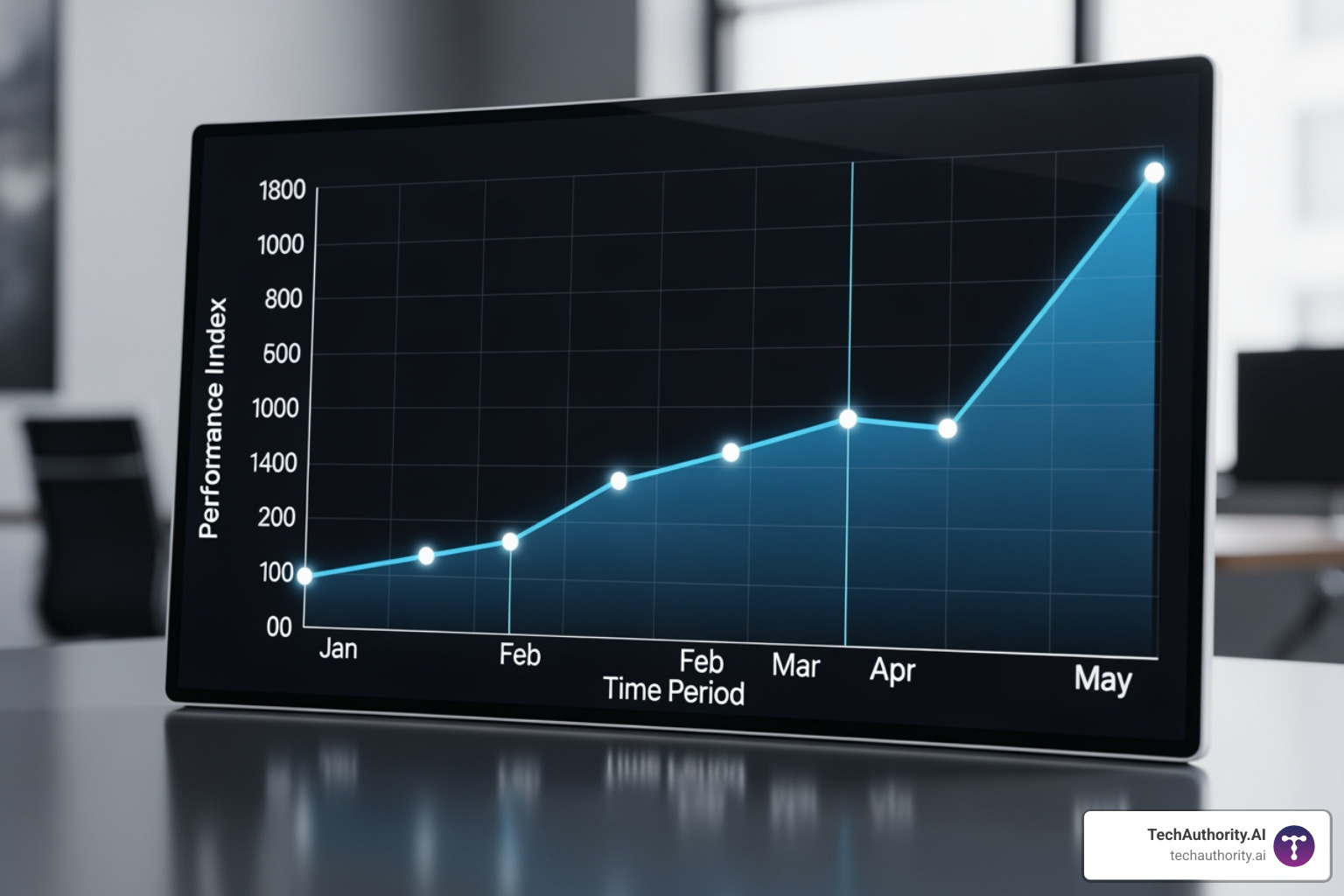 Image of a graph showing website performance improvement - WordPress website care plans