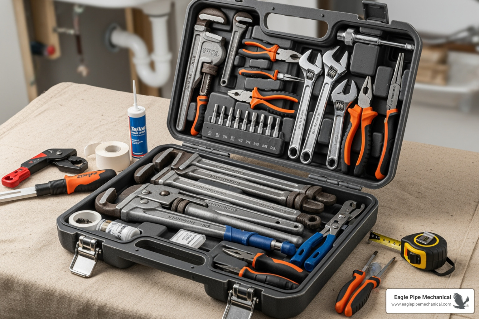 friendly plumber's toolkit ready for a job - after hours plumbing repair bainbridge island friendly plumber's toolkit ready for a job - after hours plumbing repair bainbridge island