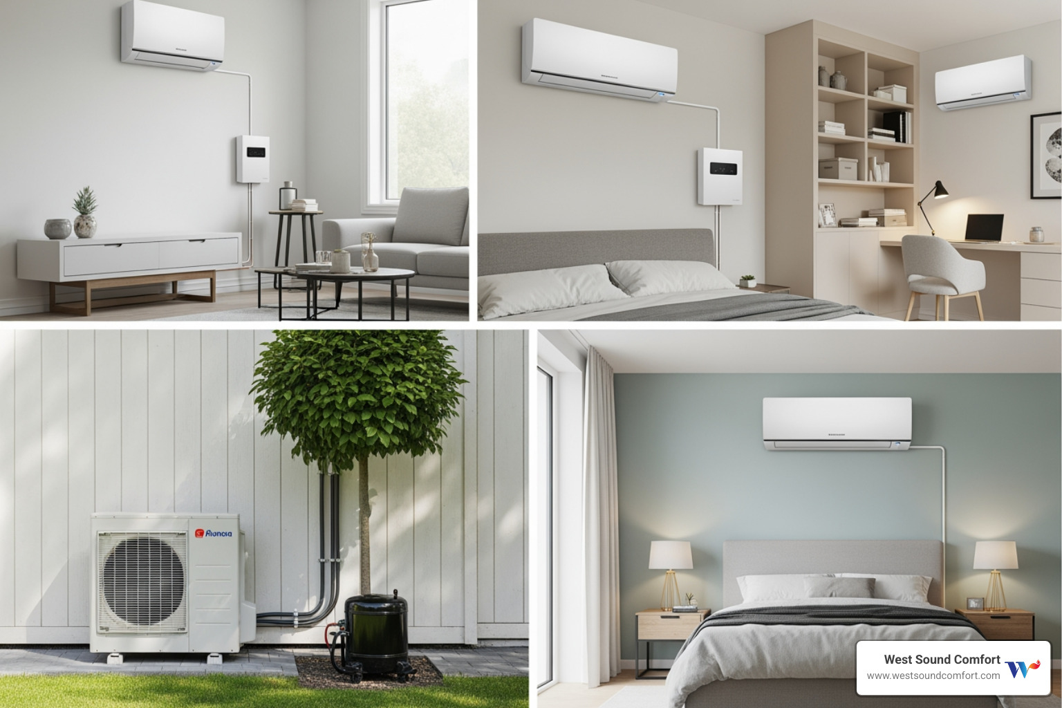 multi-zone ductless mini split system with multiple indoor units - new ductless mini-split installation in sequim, wa