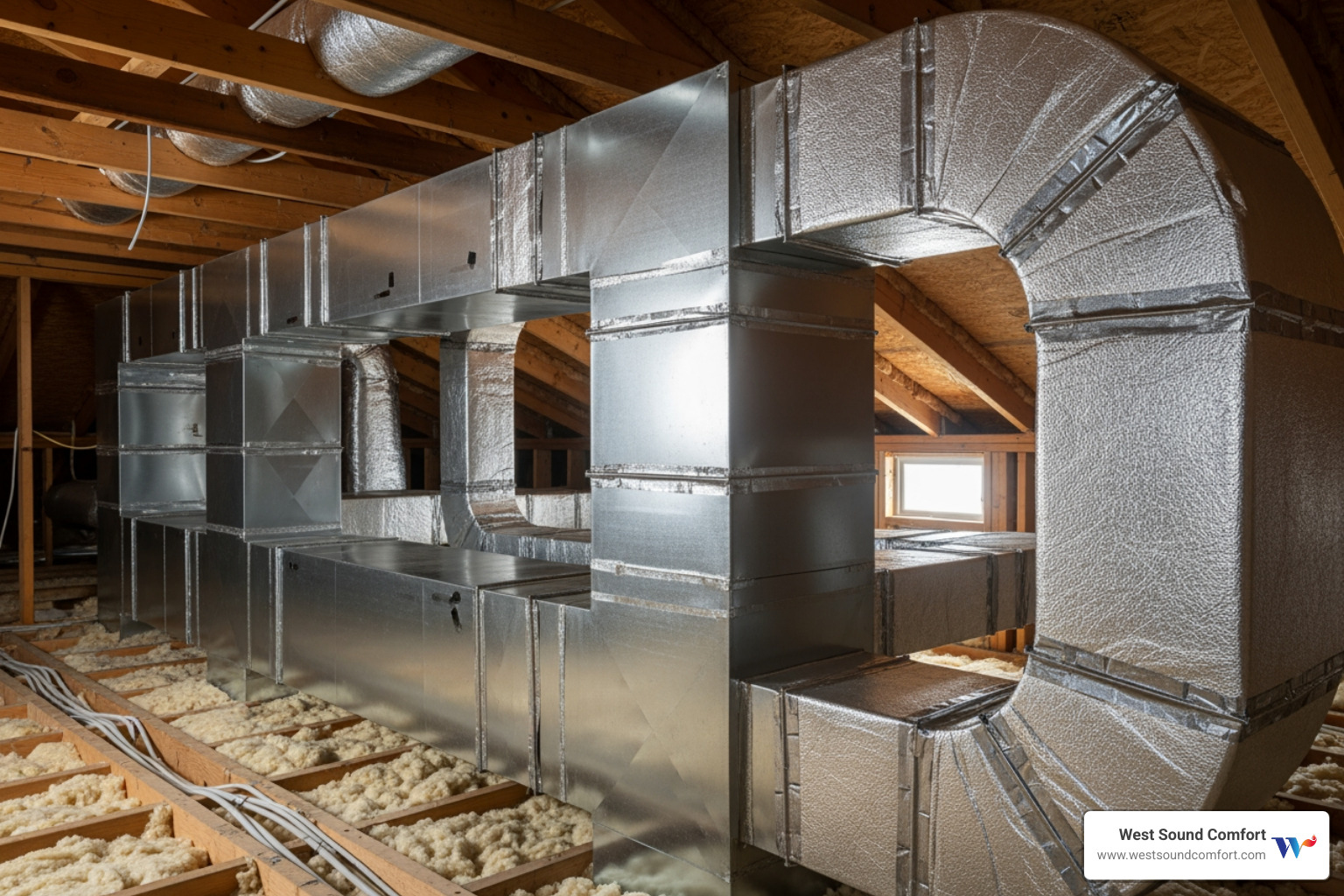 sealed ductwork in attic - furnace blowing cold air in bainbridge island, wa sealed ductwork in attic - furnace blowing cold air in bainbridge island, wa