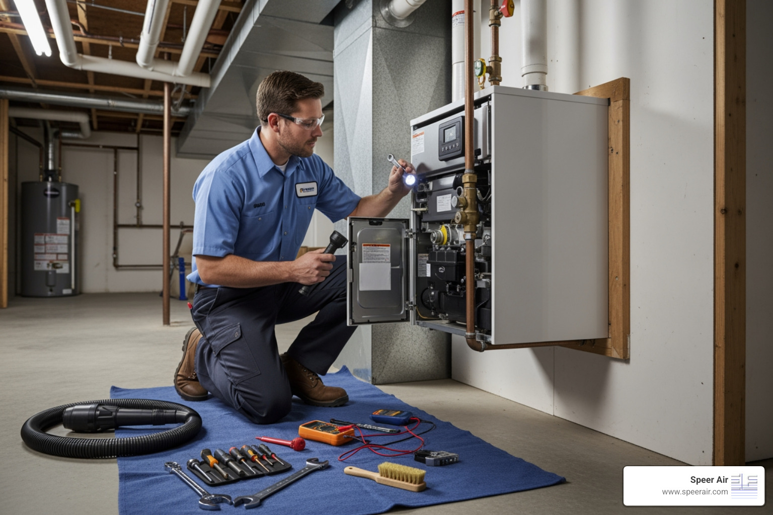 technician performing annual maintenance on a boiler - Find emergency boiler repair services available in northern NJ technician performing annual maintenance on a boiler - Find emergency boiler repair services available in northern NJ