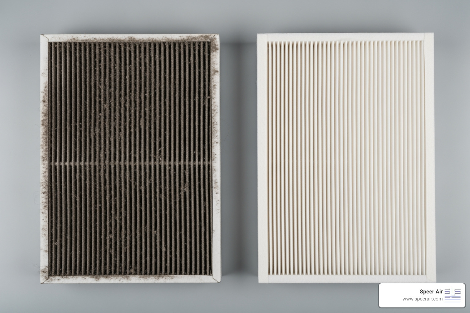 dirty air filter next to a clean one - My heater broke in the middle of the night. Who offers 24/7 HVAC service in Denville, NJ?