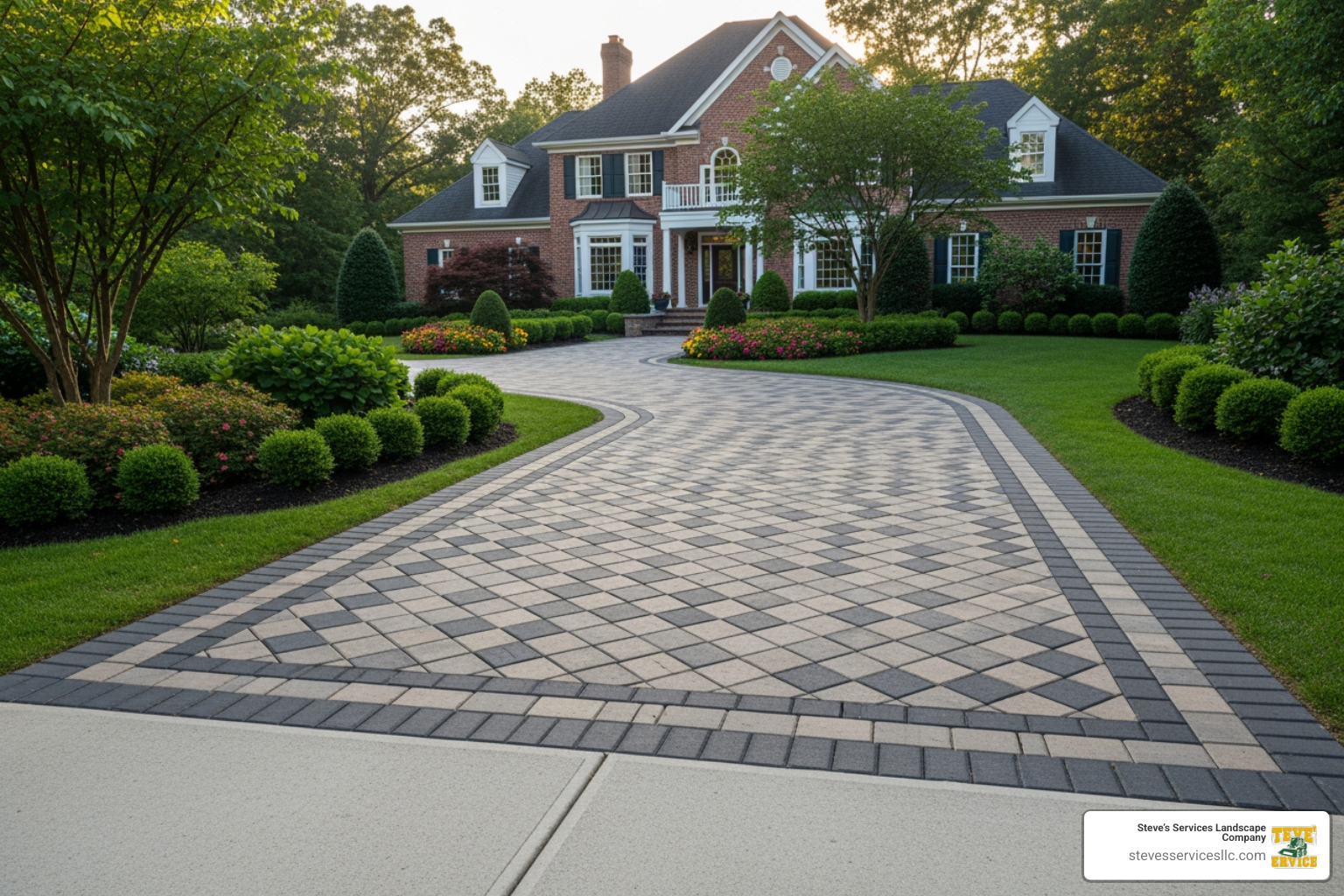 concrete paver driveway with decorative border and intricate pattern - Concrete driveway pavers concrete paver driveway with decorative border and intricate pattern - Concrete driveway pavers