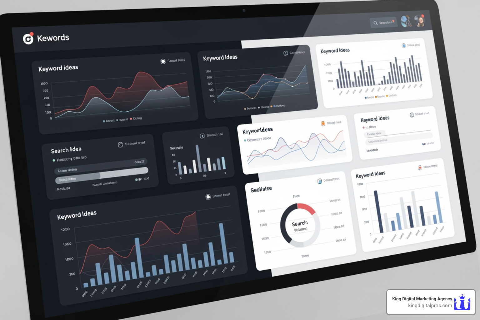 Google Keyword Planner tool interface showing keyword ideas and search volume - Paid Search Ads Management